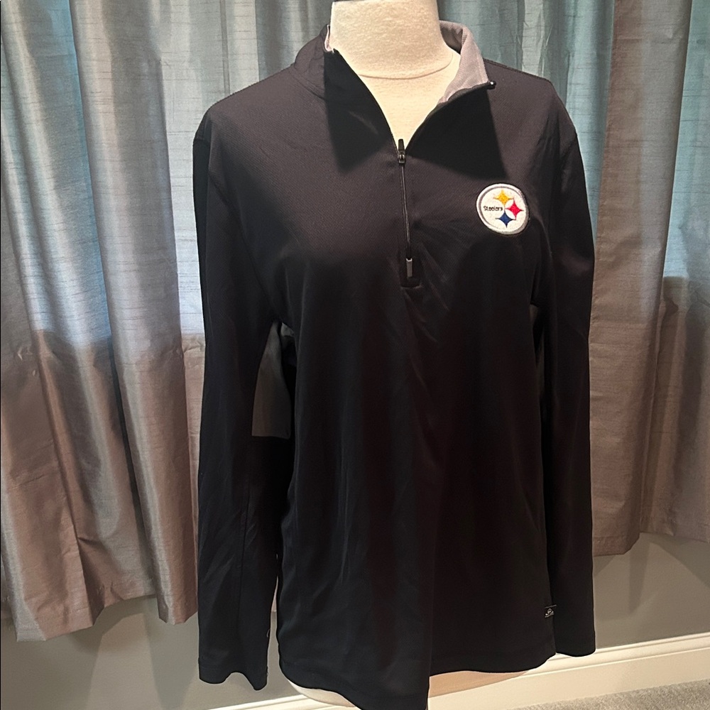 Pittsburgh steelers NFL  Black Quarter-Zip Athletic Shirt size M